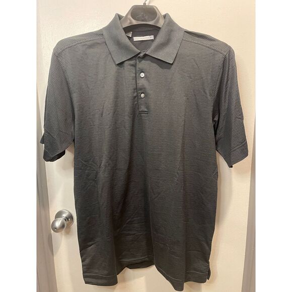 Cutter & Buck Mens Striped‎ Black Polo Size L - Picture 1 of 3